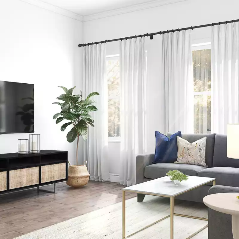 Modern, Coastal, Minimal, Scandinavian Living Room Design by Havenly Interior Designer Madison