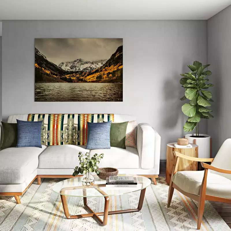 Midcentury Modern, Scandinavian Living Room Design by Havenly Interior Designer Justin