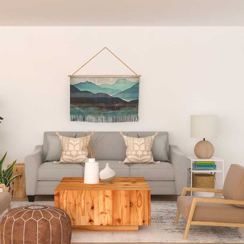 Bohemian, Scandinavian Living Room Design by Havenly Interior Designer Megan