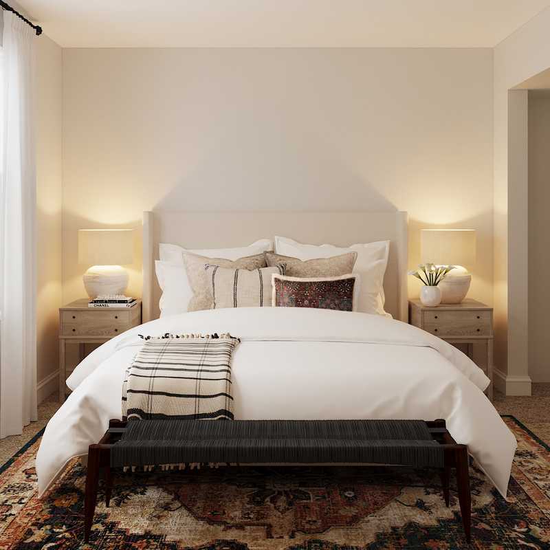 Contemporary, Eclectic, Bohemian Bedroom Design by Havenly Interior Designer Sarah