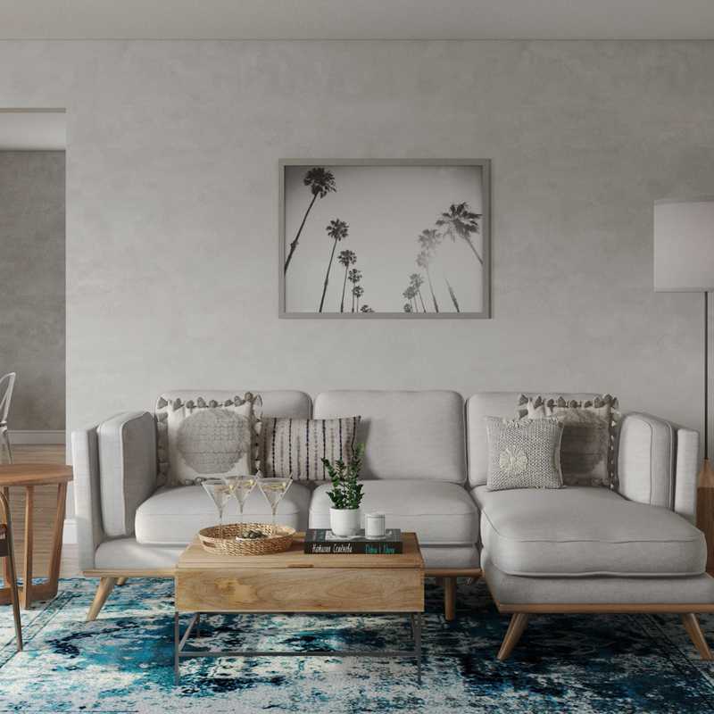 Bohemian, Midcentury Modern Living Room Design by Havenly Interior Designer Kaitlin