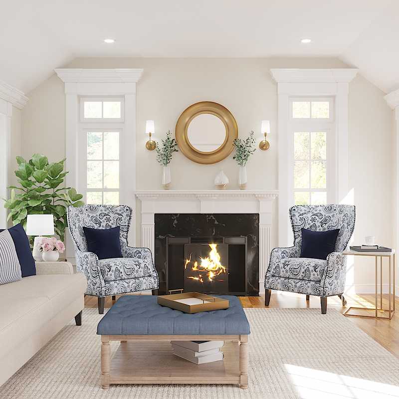 Classic, Coastal Living Room Design by Havenly Interior Designer Rachel