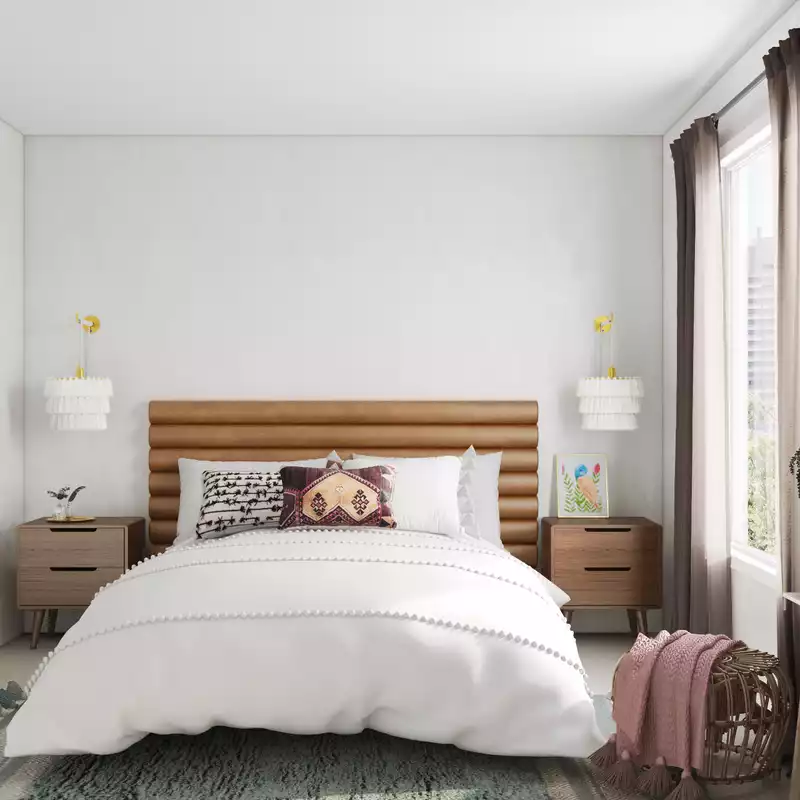 Bohemian, Midcentury Modern Bedroom Design by Havenly Interior Designer Daniela