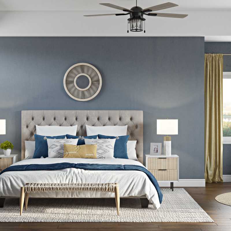 Contemporary, Modern, Transitional, Midcentury Modern Bedroom Design by Havenly Interior Designer Fendy