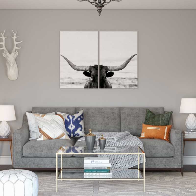 Modern, Glam, Rustic, Southwest Inspired Living Room Design by Havenly Interior Designer Sabra