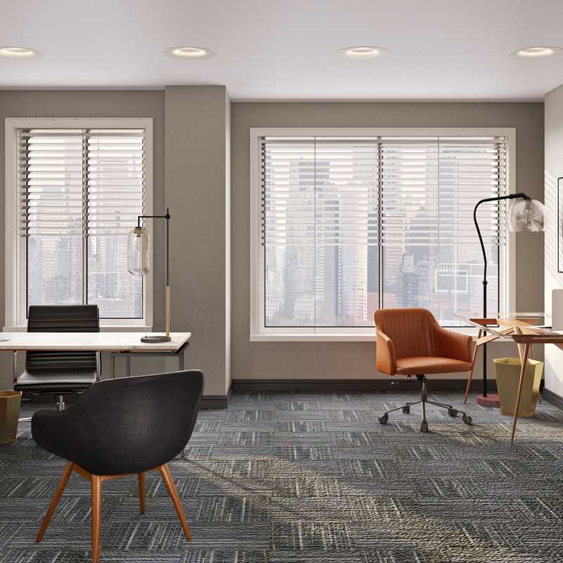 Modern, Industrial, Midcentury Modern Office Design by Havenly Interior Designer Sophia