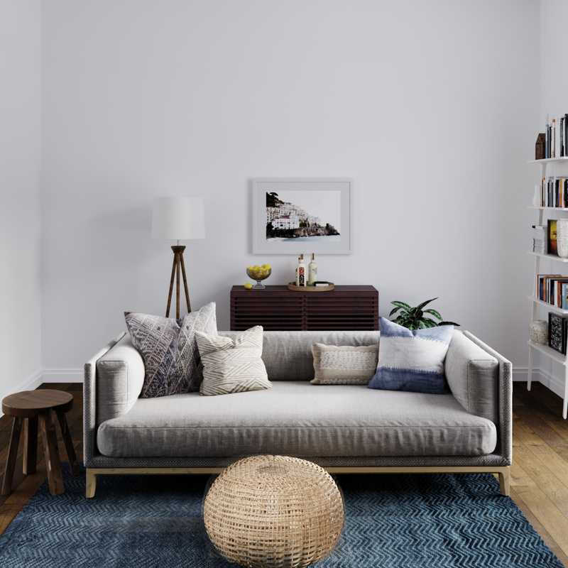 Bohemian, Transitional Living Room Design by Havenly Interior Designer Leah