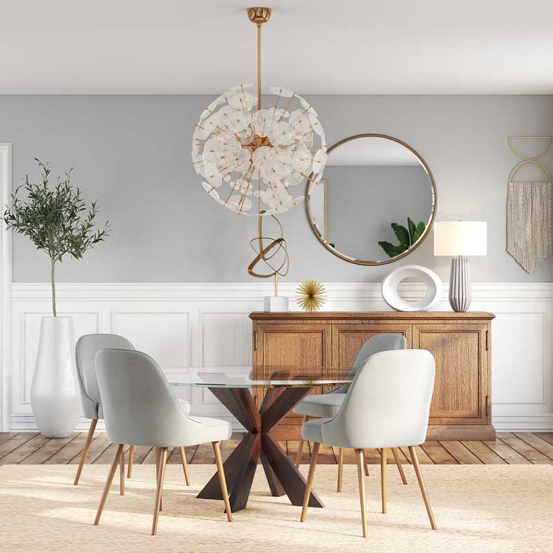 Contemporary, Midcentury Modern Dining Room Design by Havenly Interior Designer Leslie