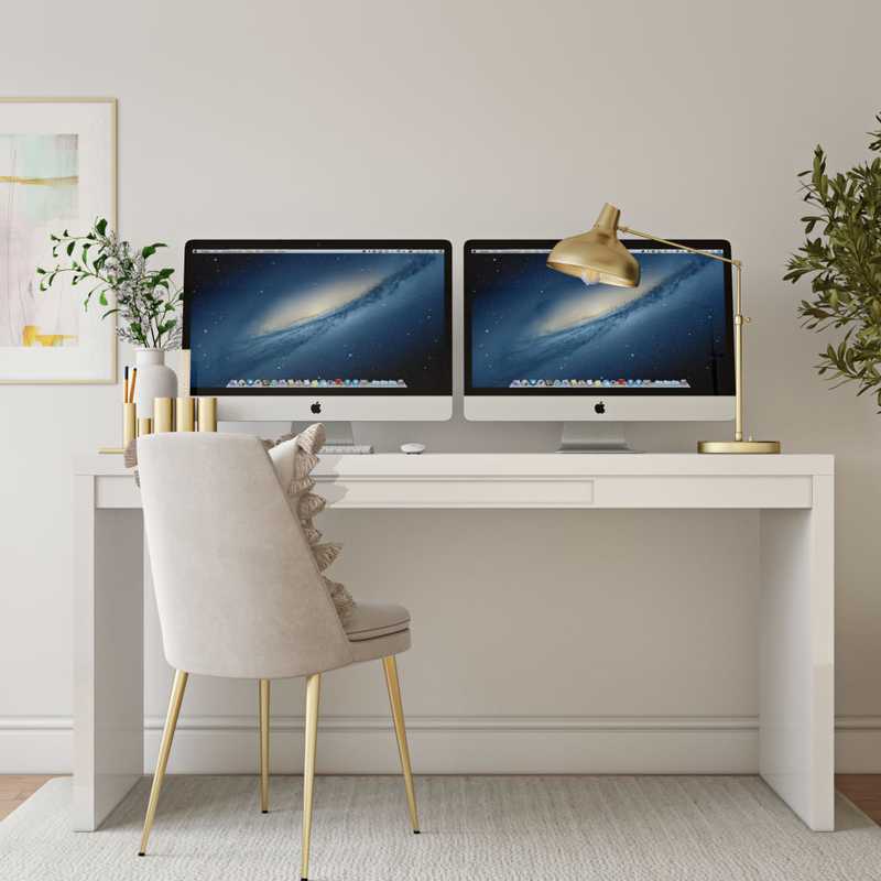 Midcentury Modern, Minimal, Scandinavian Office Design by Havenly Interior Designer Kristina