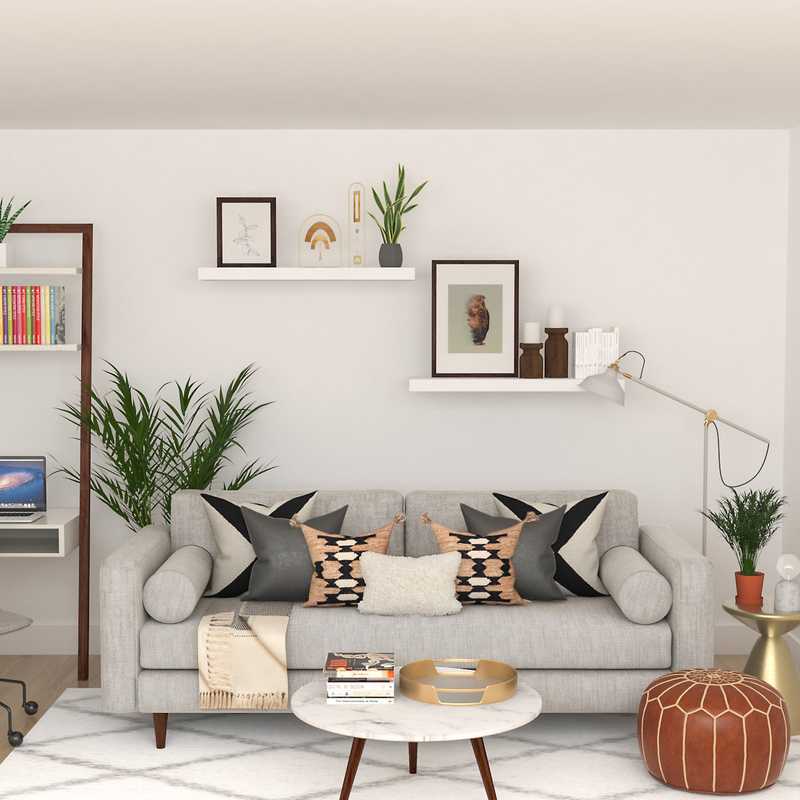 Modern, Midcentury Modern Living Room Design by Havenly Interior Designer Kasee