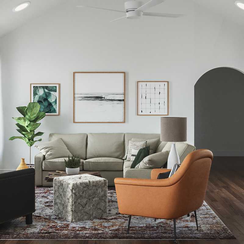 Modern, Eclectic, Scandinavian Living Room Design by Havenly Interior Designer Jess