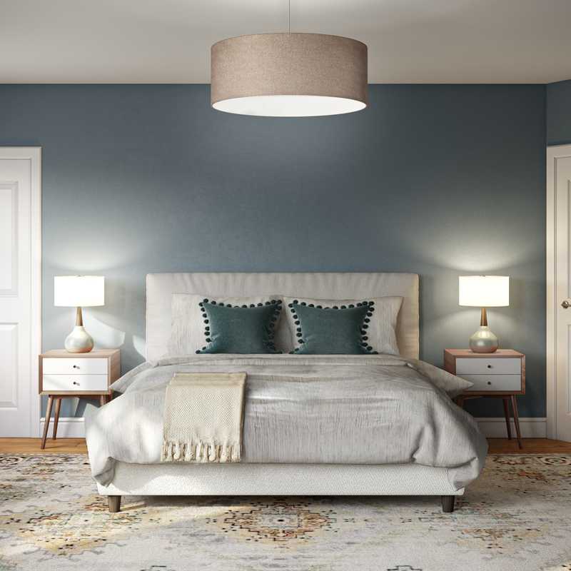 Bohemian, Midcentury Modern Bedroom Design by Havenly Interior Designer Britney