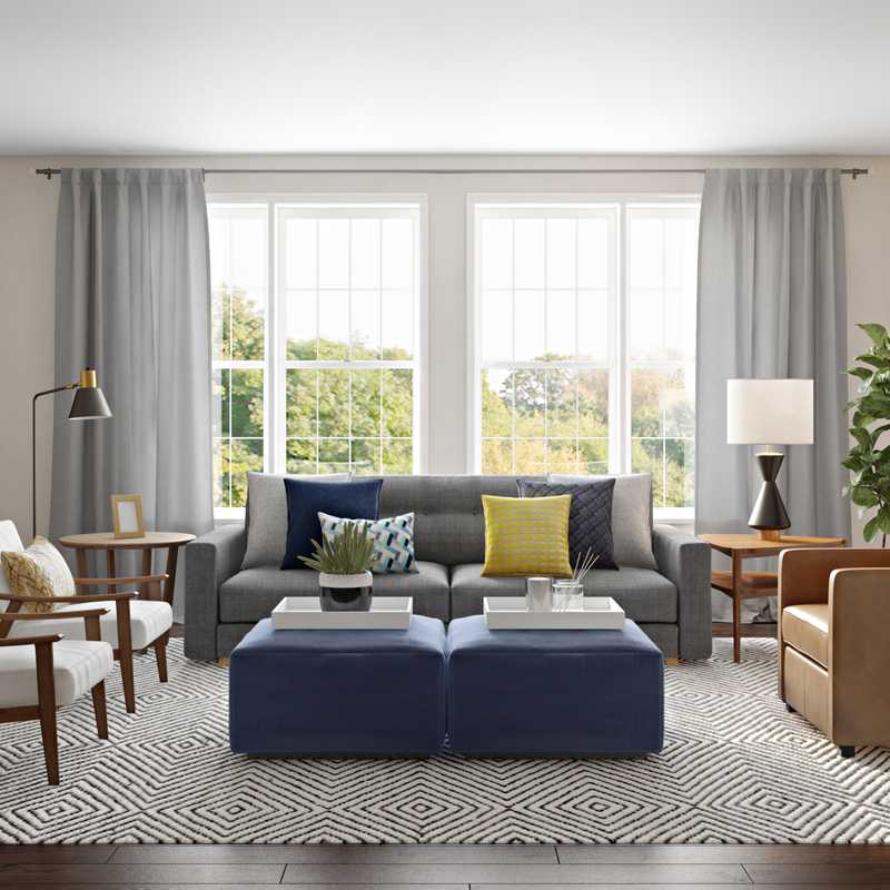 Midcentury Modern Living Room Design by Havenly Interior Designer Cathrine