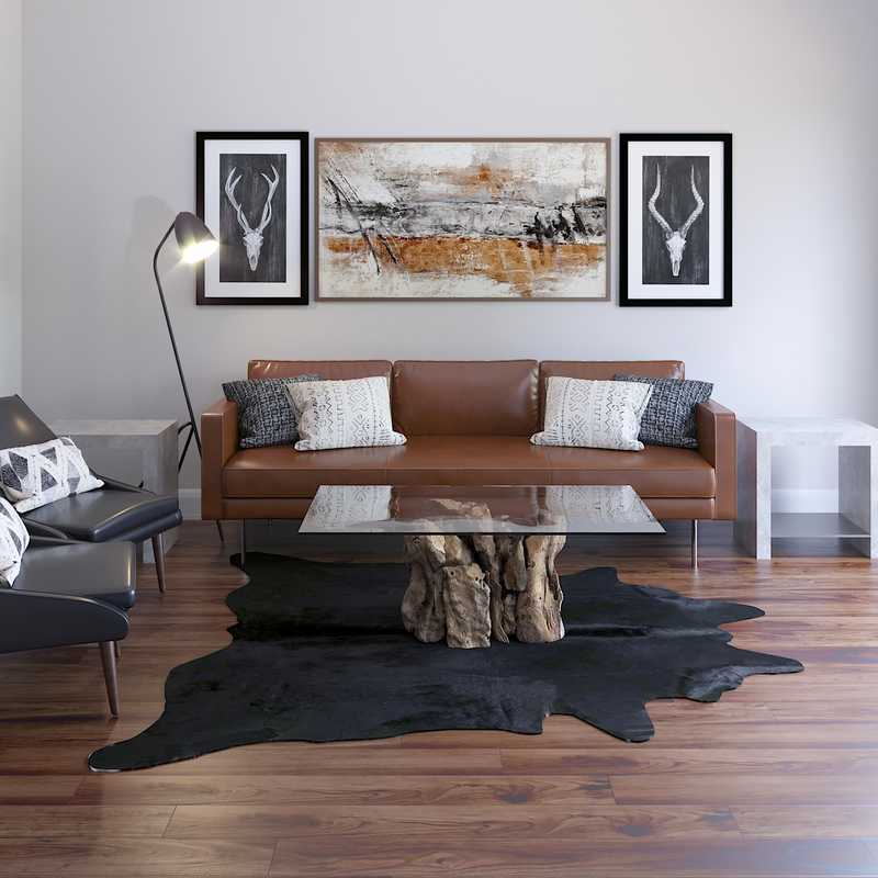 Contemporary, Industrial, Rustic Living Room Design by Havenly Interior Designer Brianna