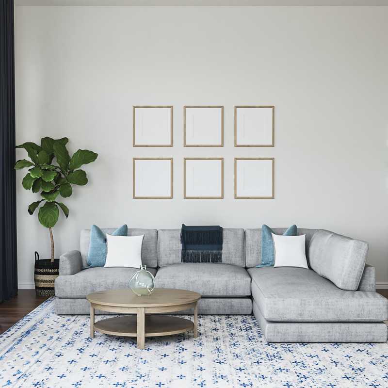Modern, Coastal, Rustic Living Room Design by Havenly Interior Designer Laura