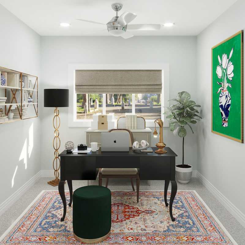 Classic, Glam Office Design by Havenly Interior Designer Paige