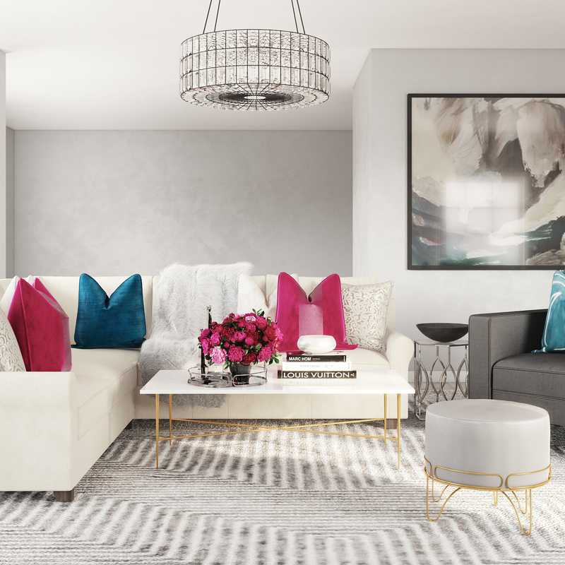 Glam Living Room Design by Havenly Interior Designer Kamila