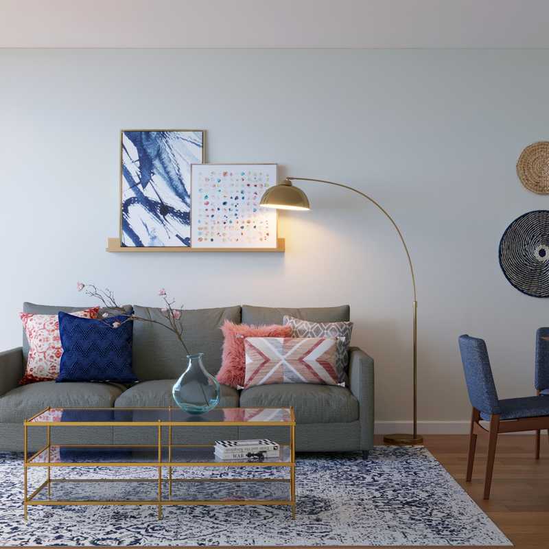 Contemporary, Eclectic Living Room Design by Havenly Interior Designer Kristine