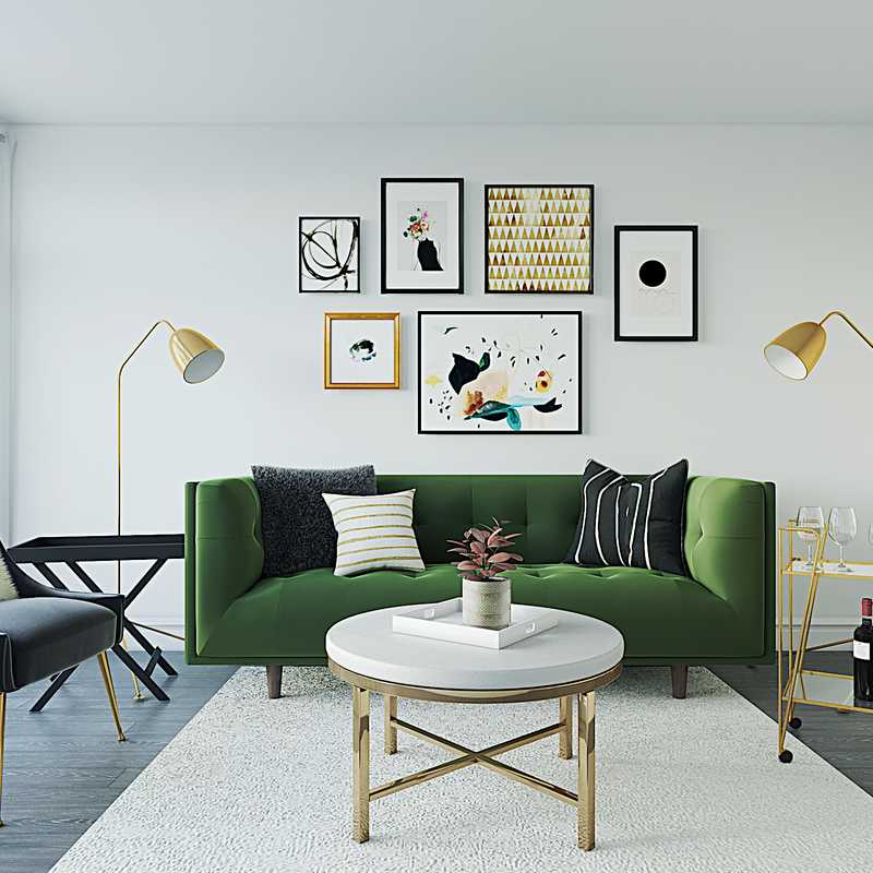 Contemporary, Glam, Preppy Living Room Design by Havenly Interior Designer Kim