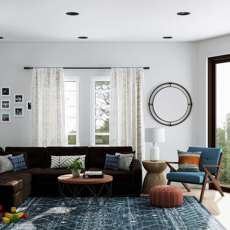 Modern, Coastal, Transitional, Midcentury Modern Living Room Design by Havenly Interior Designer Kacie