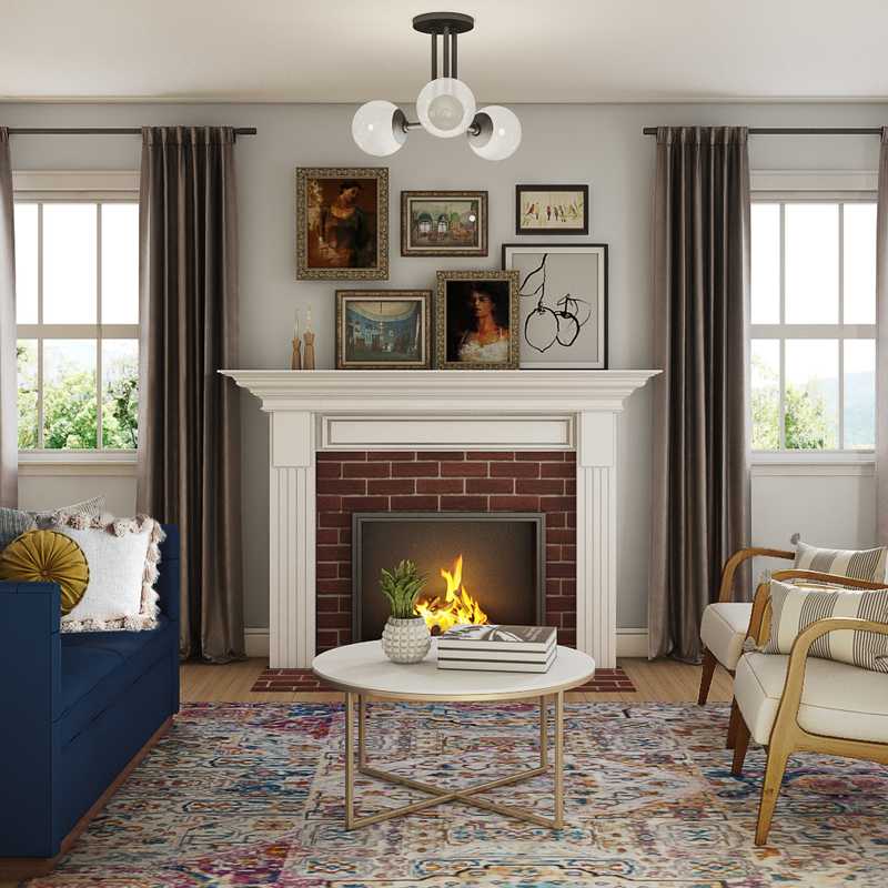 Eclectic Living Room Design by Havenly Interior Designer Natalie