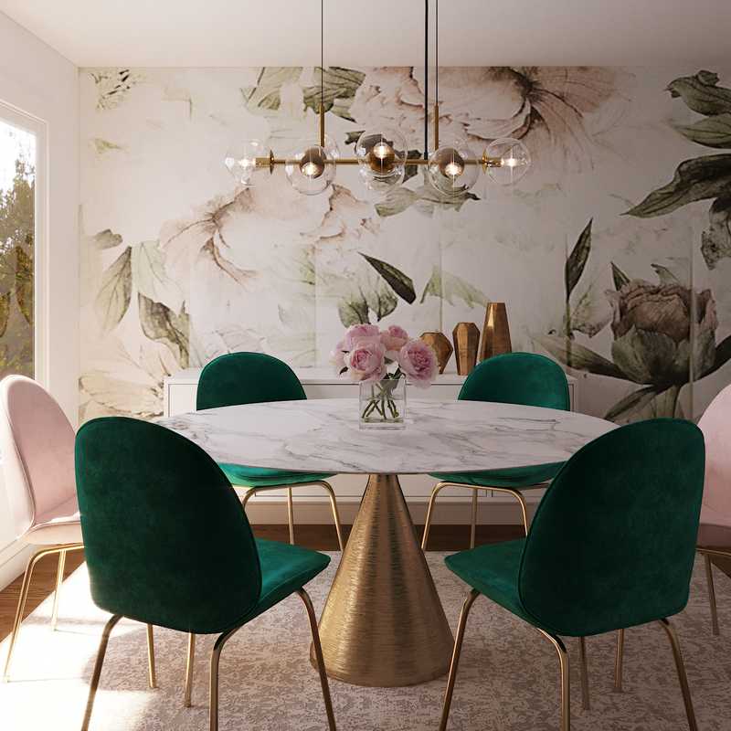Glam Dining Room Design by Havenly Interior Designer Ghianella