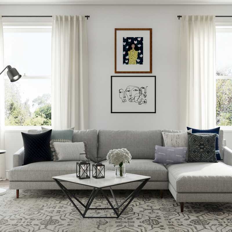 Modern, Minimal Living Room Design by Havenly Interior Designer Stephanie