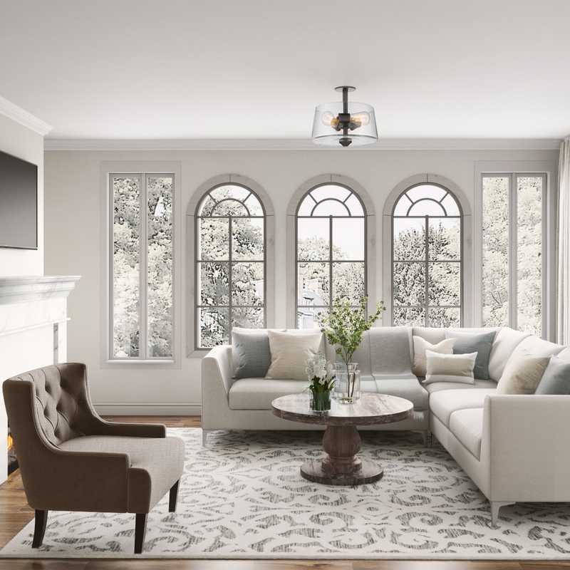 Classic, Farmhouse, Transitional Living Room Design by Havenly Interior Designer Stacy