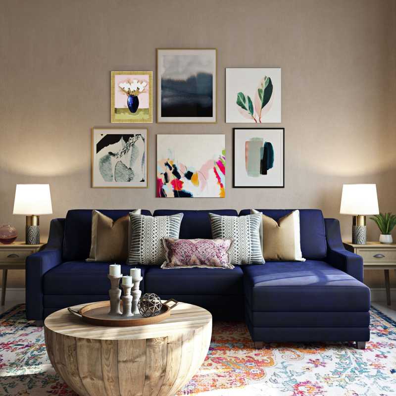 Contemporary, Global Living Room Design by Havenly Interior Designer Ashley