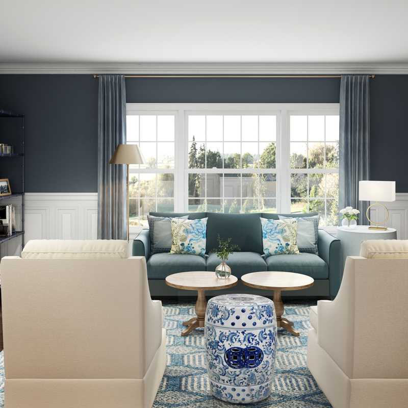 Classic, Traditional, Preppy Living Room Design by Havenly Interior Designer Brooke