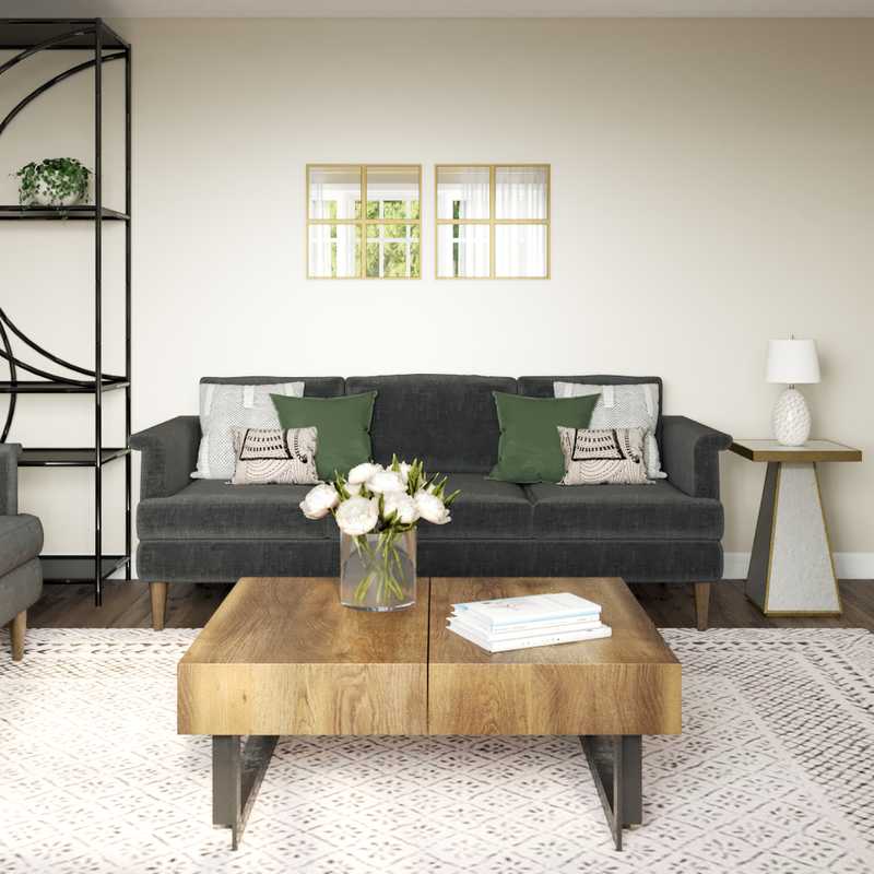 Contemporary, Eclectic, Scandinavian Living Room Design by Havenly Interior Designer Haley