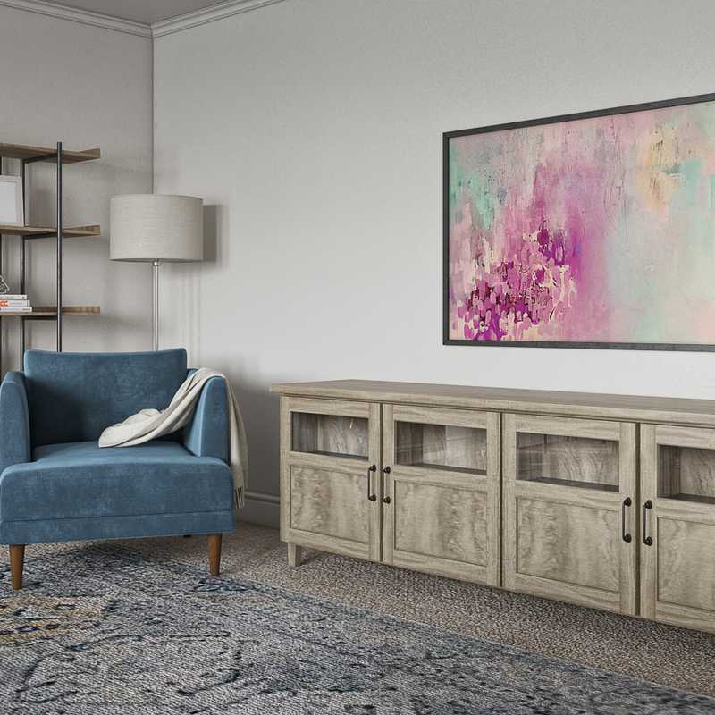 Coastal, Transitional Living Room Design by Havenly Interior Designer Yoseika
