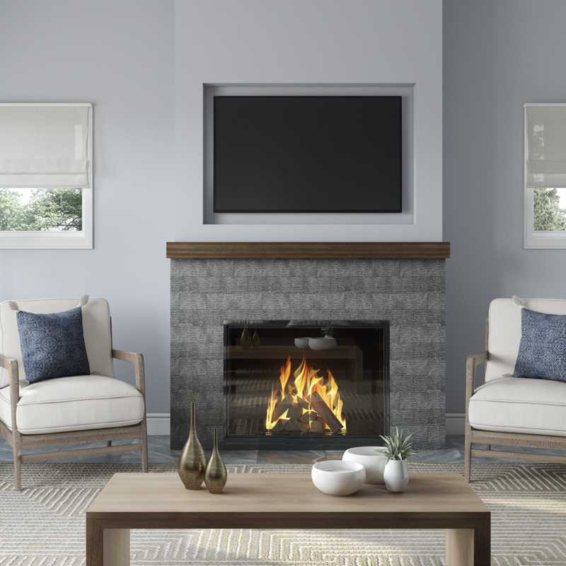 Coastal, Transitional Living Room Design by Havenly Interior Designer Elizabeth