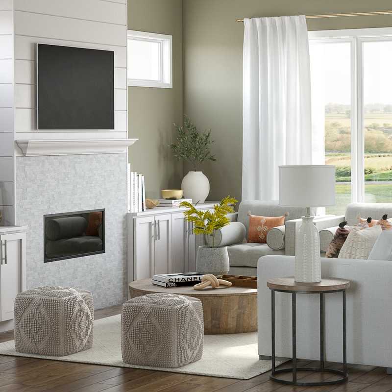 Contemporary, Bohemian Living Room Design by Havenly Interior Designer Laura