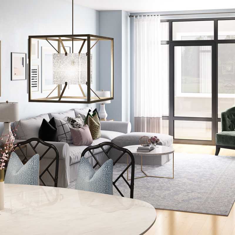 Classic, Glam, Preppy Living Room Design by Havenly Interior Designer Hannah