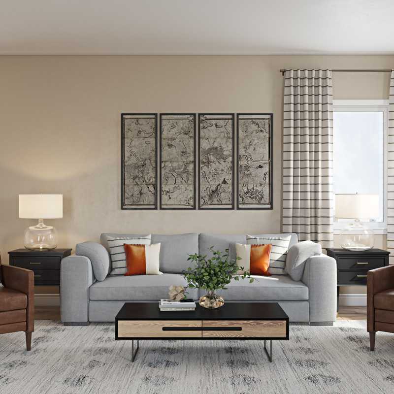 Rustic, Transitional Living Room Design by Havenly Interior Designer Sandra