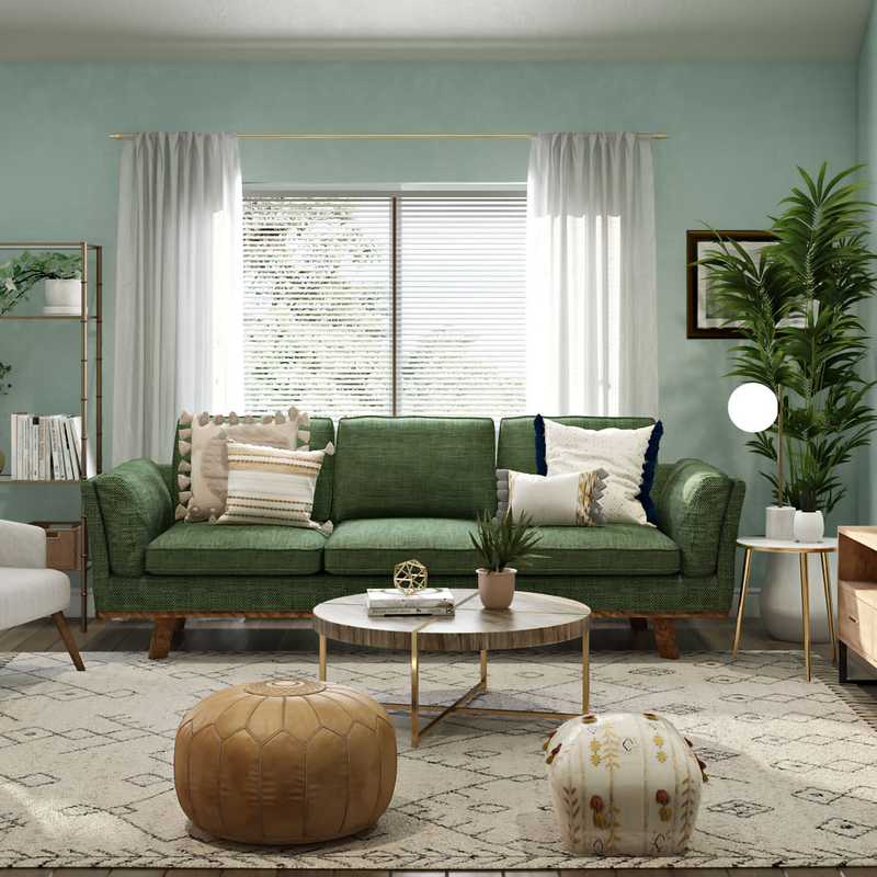 Bohemian, Scandinavian Living Room Design by Havenly Interior Designer Maria