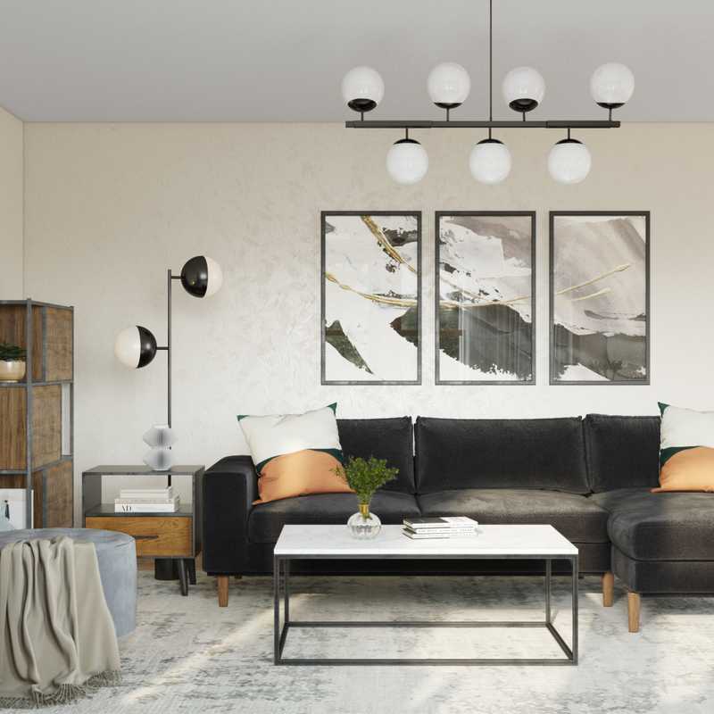 Modern, Midcentury Modern, Minimal Living Room Design by Havenly Interior Designer Erica