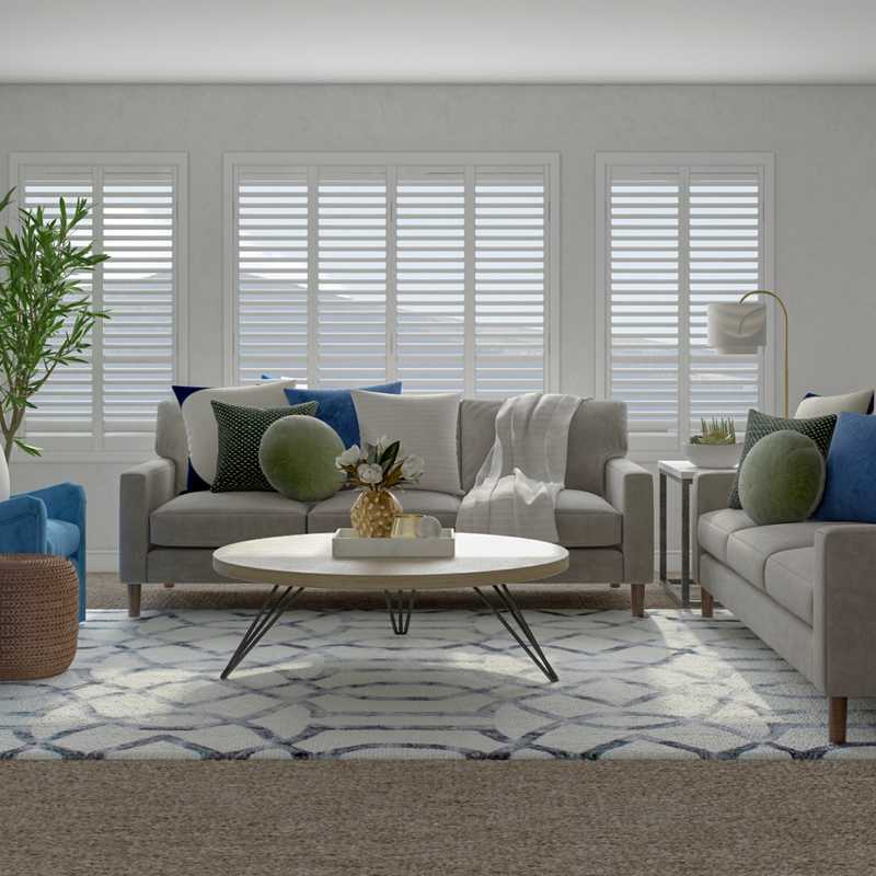 Modern, Classic, Farmhouse Living Room Design by Havenly Interior Designer Kate
