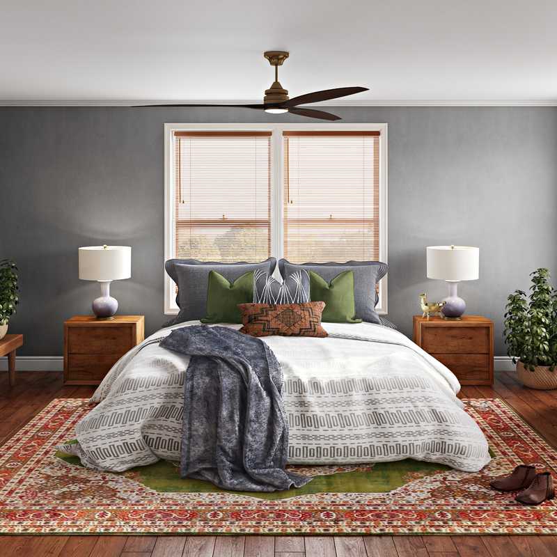 Bohemian, Vintage, Midcentury Modern Bedroom Design by Havenly Interior Designer Monique