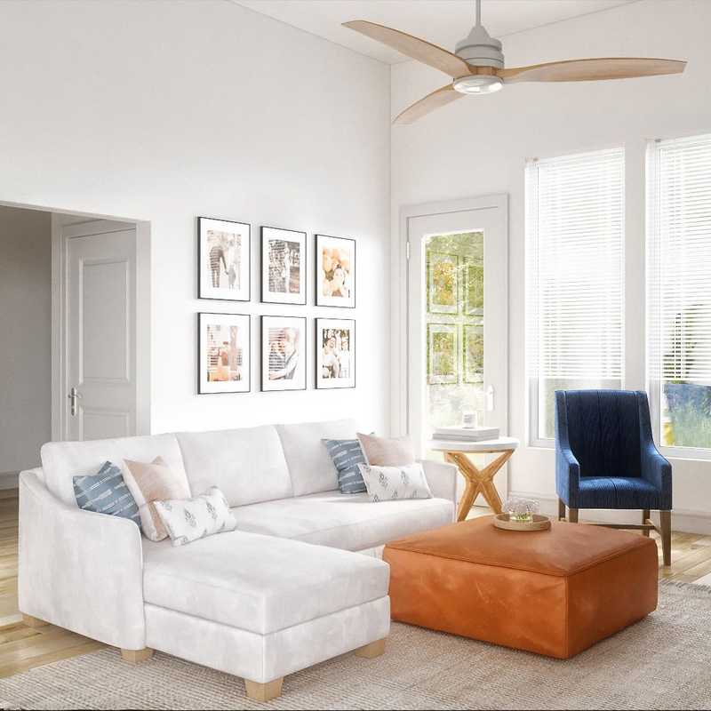Coastal, Farmhouse Living Room Design by Havenly Interior Designer Astrid
