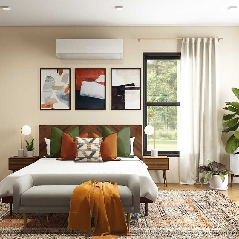 Contemporary, Eclectic, Global, Midcentury Modern Bedroom Design by Havenly Interior Designer Arianna