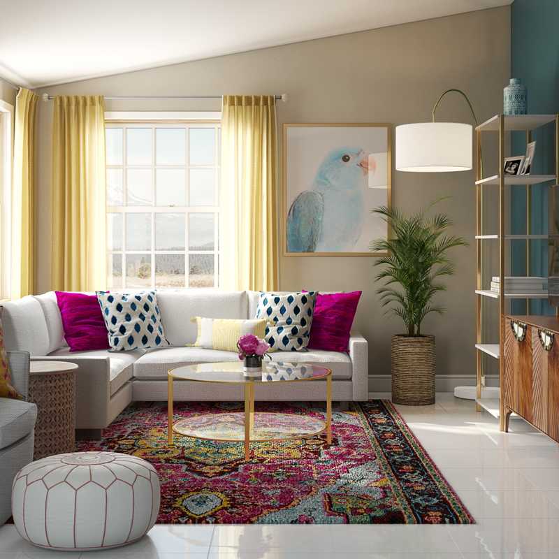 Eclectic, Bohemian, Glam Living Room Design by Havenly Interior Designer Shannon