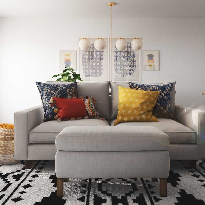 Modern, Bohemian, Global, Midcentury Modern, Scandinavian Living Room Design by Havenly Interior Designer B.
