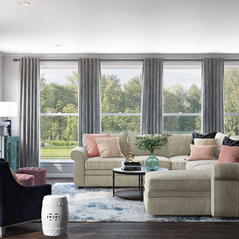 Classic, Coastal, Traditional, Transitional Living Room Design by Havenly Interior Designer Lisa