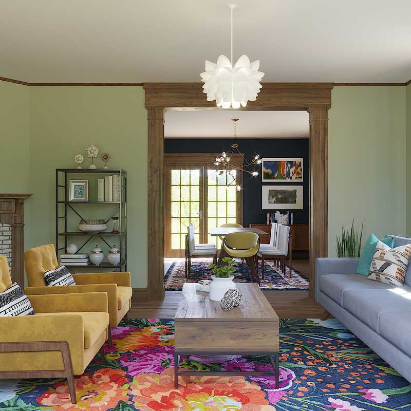 Midcentury Modern Living Room Design by Havenly Interior Designer Kristell