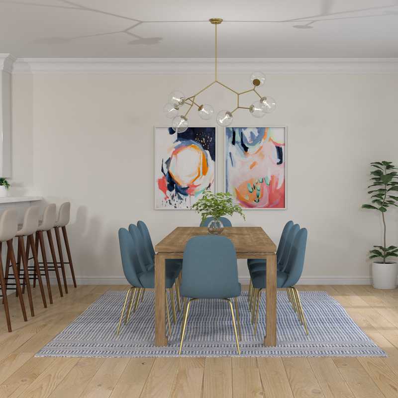 Coastal, Midcentury Modern Dining Room Design by Havenly Interior Designer Katie