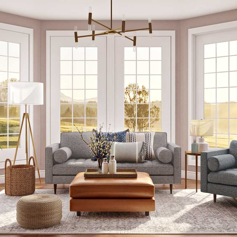 Coastal, Farmhouse Living Room Design by Havenly Interior Designer Terezia