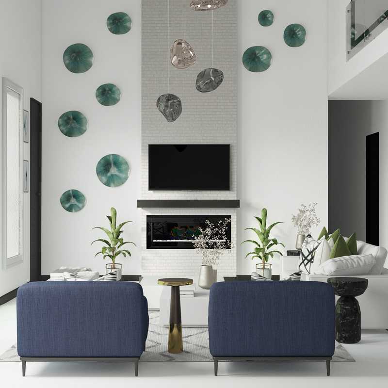Modern, Midcentury Modern, Minimal Living Room Design by Havenly Interior Designer Paulina