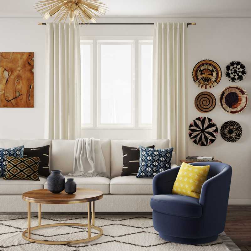 Contemporary, Modern, Eclectic Living Room Design by Havenly Interior Designer Katherine